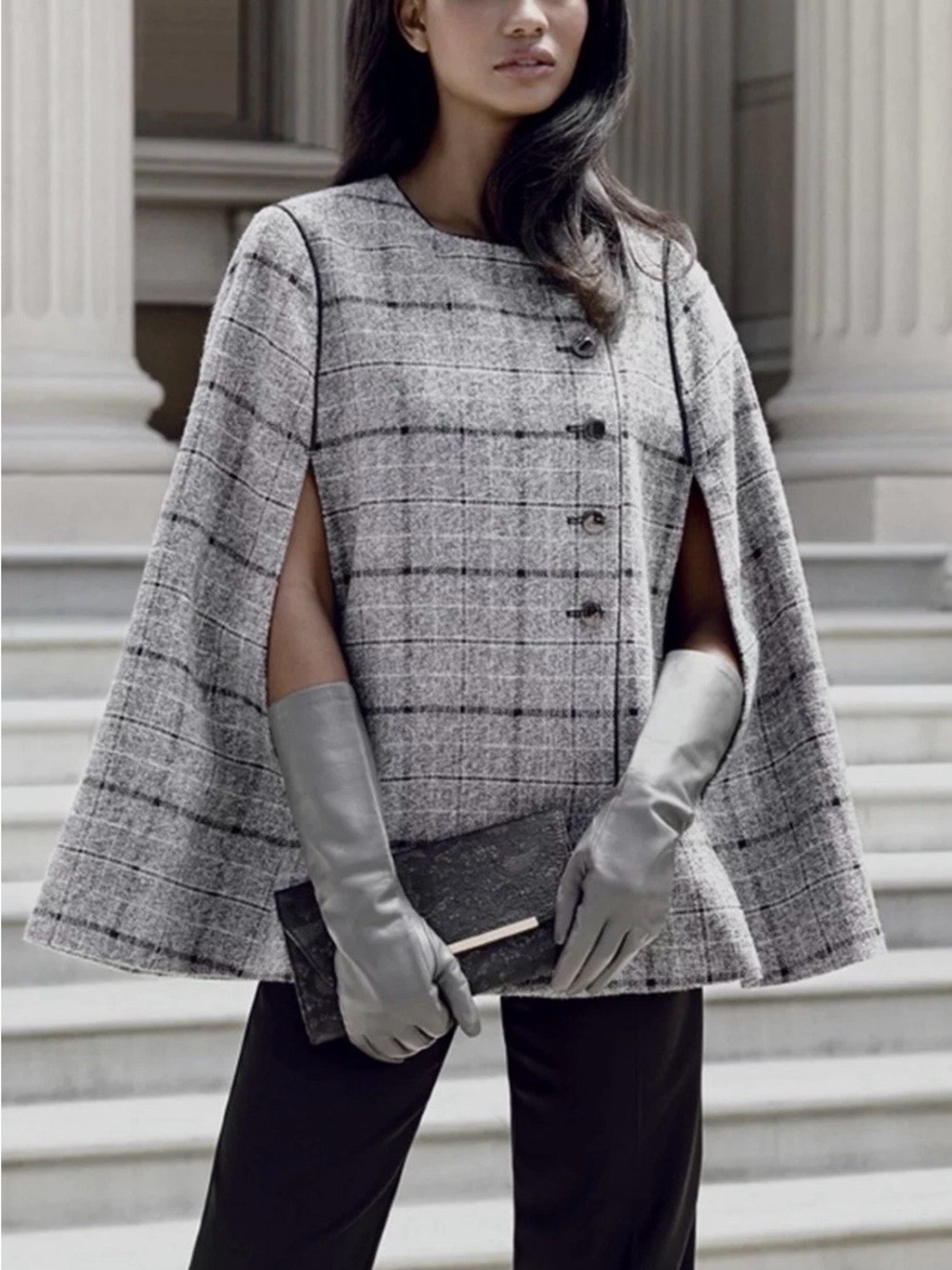 The Limited Scandal Collection XS Cape Vintage Rare Gray Tweed